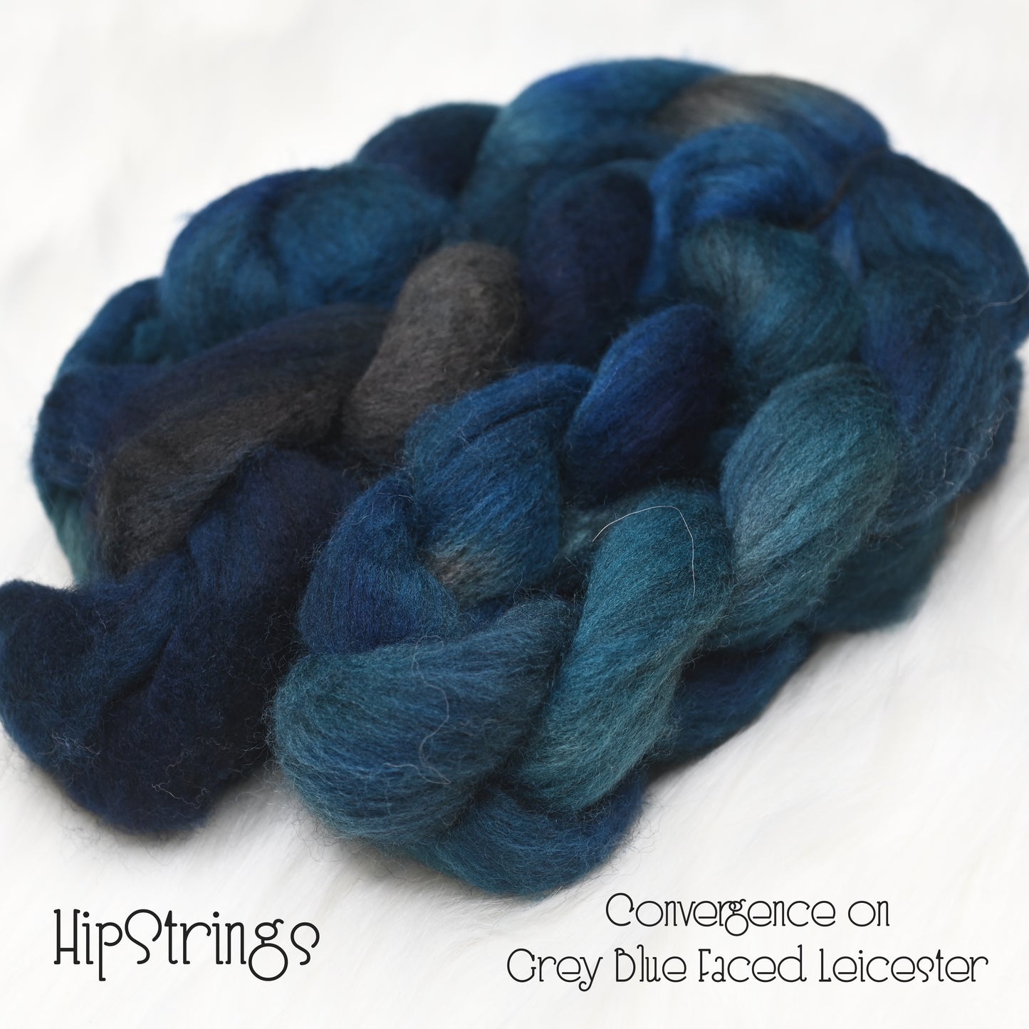 Convergence on Hand Dyed Blue Faced Leicester Combed Wool Top 4 oz