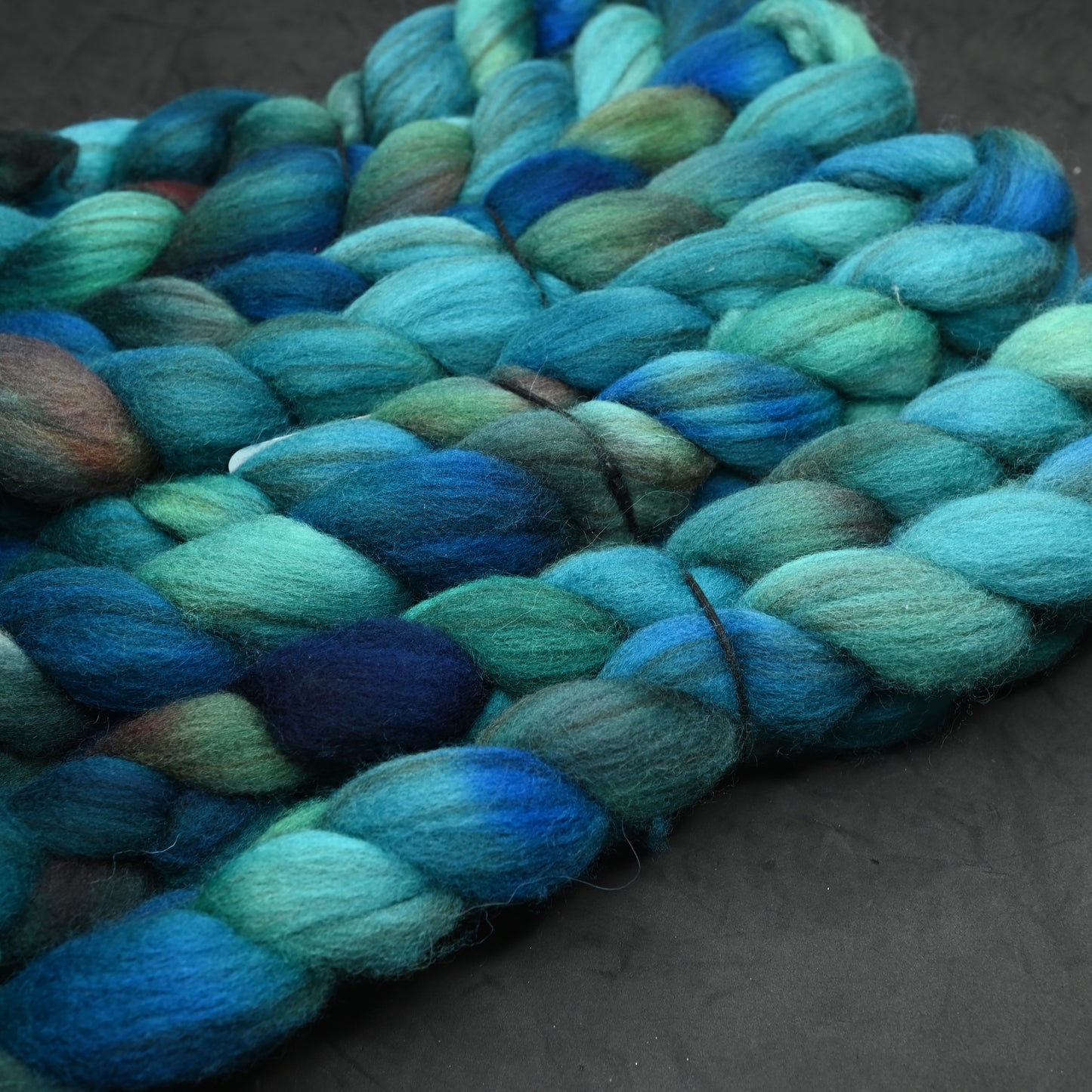 Never Going to Give You Up on Hand Dyed Blue Faced Leicester Combed Wool Top 4 oz
