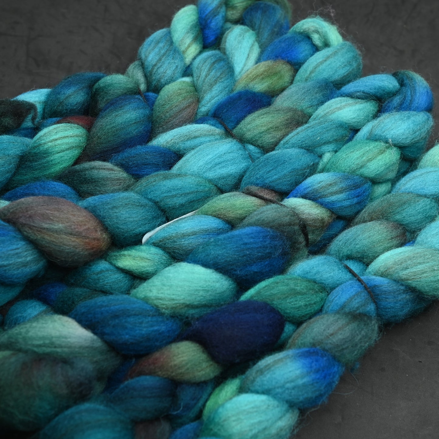 Never Going to Give You Up on Hand Dyed Blue Faced Leicester Combed Wool Top 4 oz