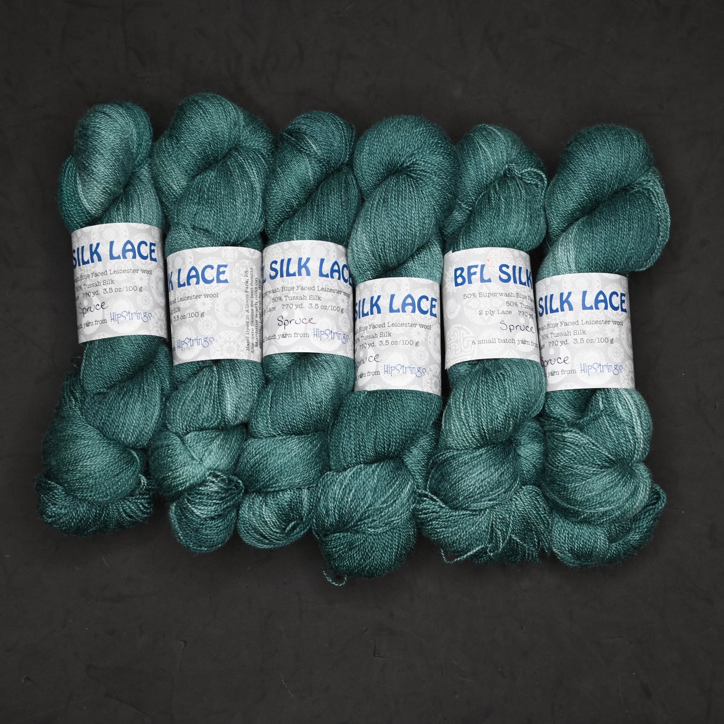Spruce on Hand Dyed SW BFL Silk Lace Yarn - 100g