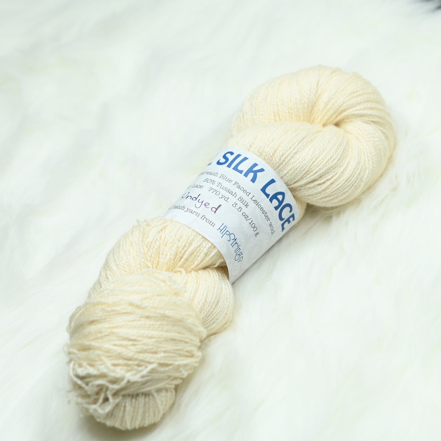 Undyed SW BFL Wool Silk Lace Yarn - 770 yd/100g