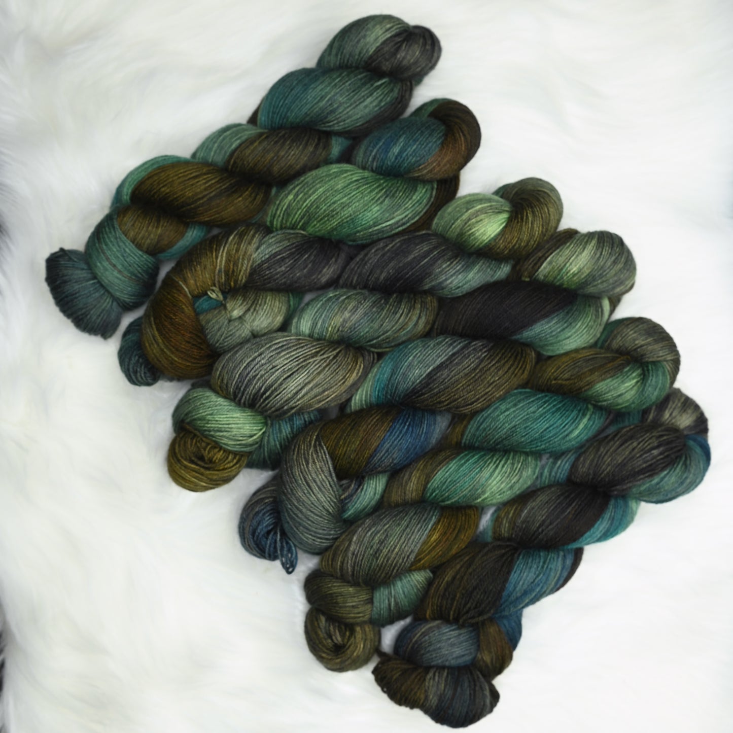 Crab Mentality on Hand Dyed SW BFL Wool Sock Yarn - 437 yd