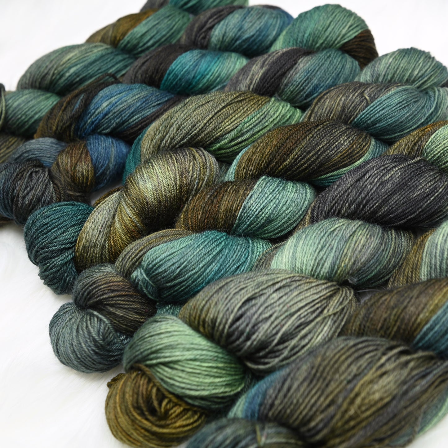 Crab Mentality on Hand Dyed SW BFL Wool Sock Yarn - 437 yd