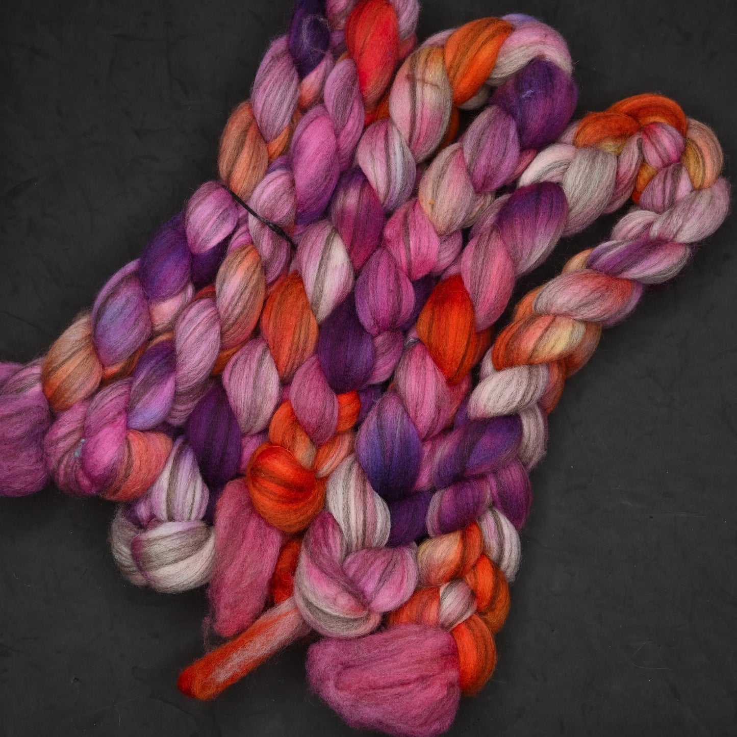 Tropical Studies on Hand Dyed Blue Faced Leicester Combed Wool Top 4 oz