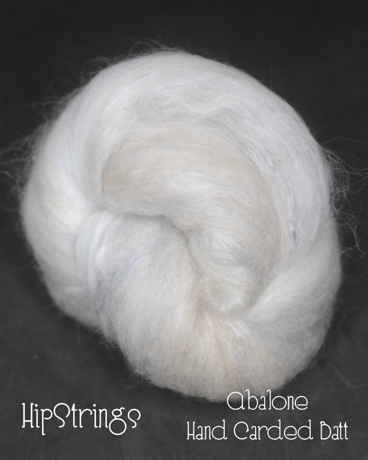 Abalone Hand Carded Batts - Merino Shetland Tencel Silk 2 oz