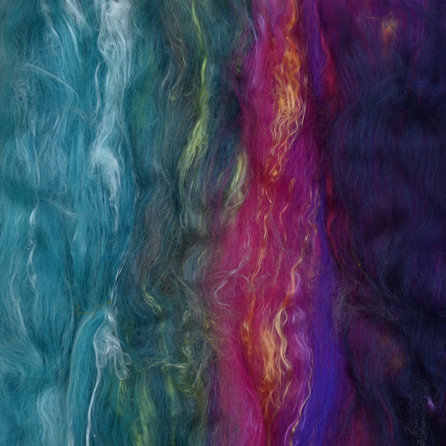 *October Exclusive* Bicycling in the Park Hand Carded Batt - Merino Cormo Bamboo Silk - 4 oz