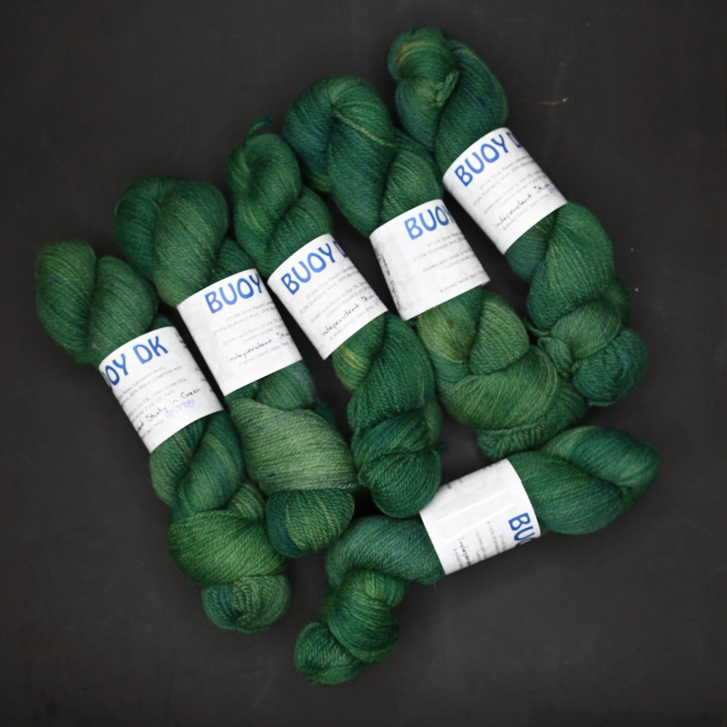 Independent Study in Green on Buoy DK BFL/Shetland/Manx wool yarn 100 g