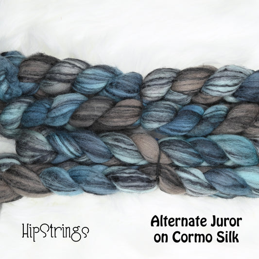Alternate Juror on Hand Dyed 80/20 Cormo Wool Tussah Silk Combed Top - 4 oz