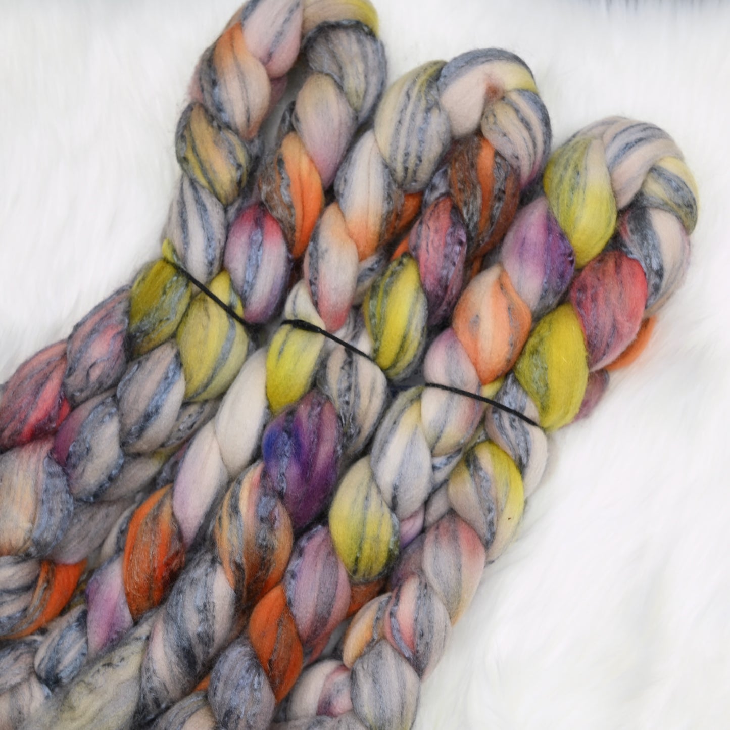 Bibliophile on Hand Dyed 80/20 Cormo Wool Tussah Silk Combed Top - 4 oz