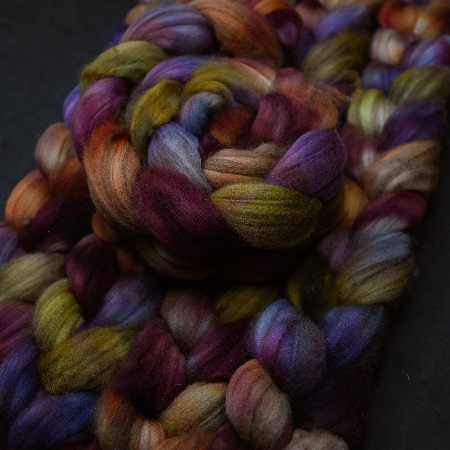 Farmers' Market on Hand Dyed Baby Camel Superfine Merino wool Combed top - 4 oz