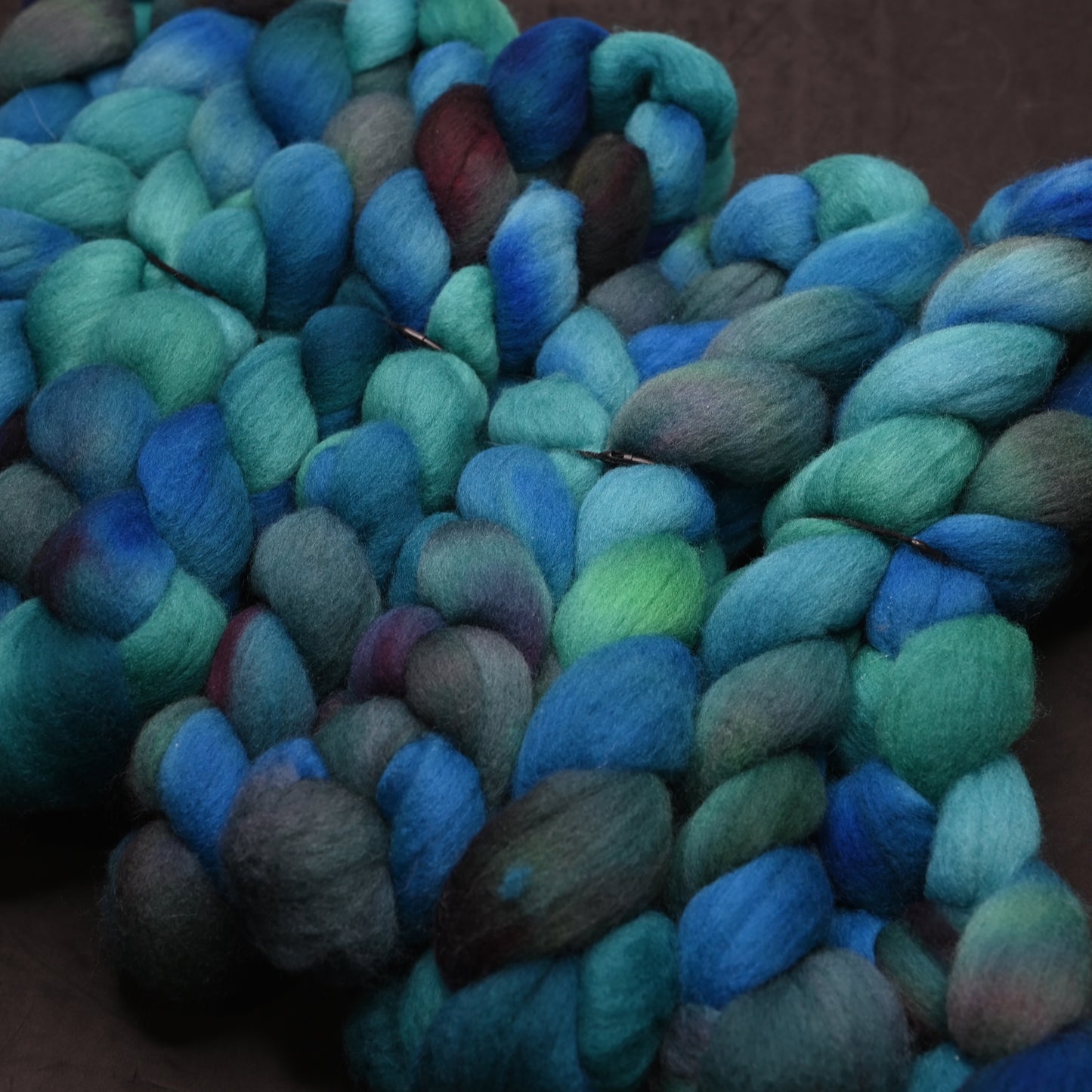 Never Going to Give You Up on Hand Dyed Cormo Wool Combed Top - 4 oz