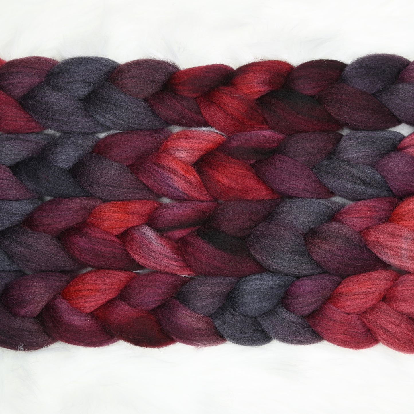 Hail Satin on Hand Dyed Grey Corriedale Combed Wool Top 4 oz