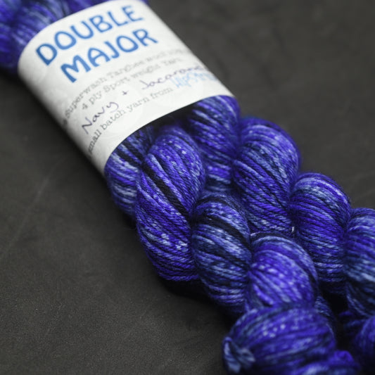 Navy & Jacaranda Double Major Targhee Wool Sport Sock Yarn - 100 g