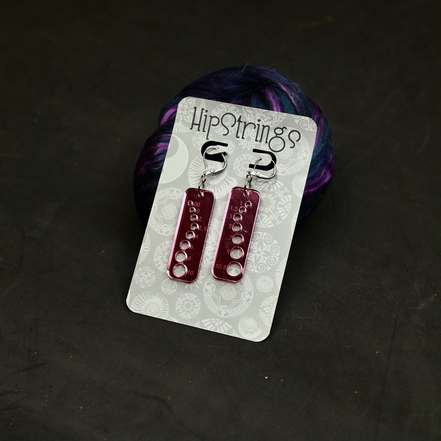 Knitting Needle Gauge Earrings - Assorted Specialty Acrylic