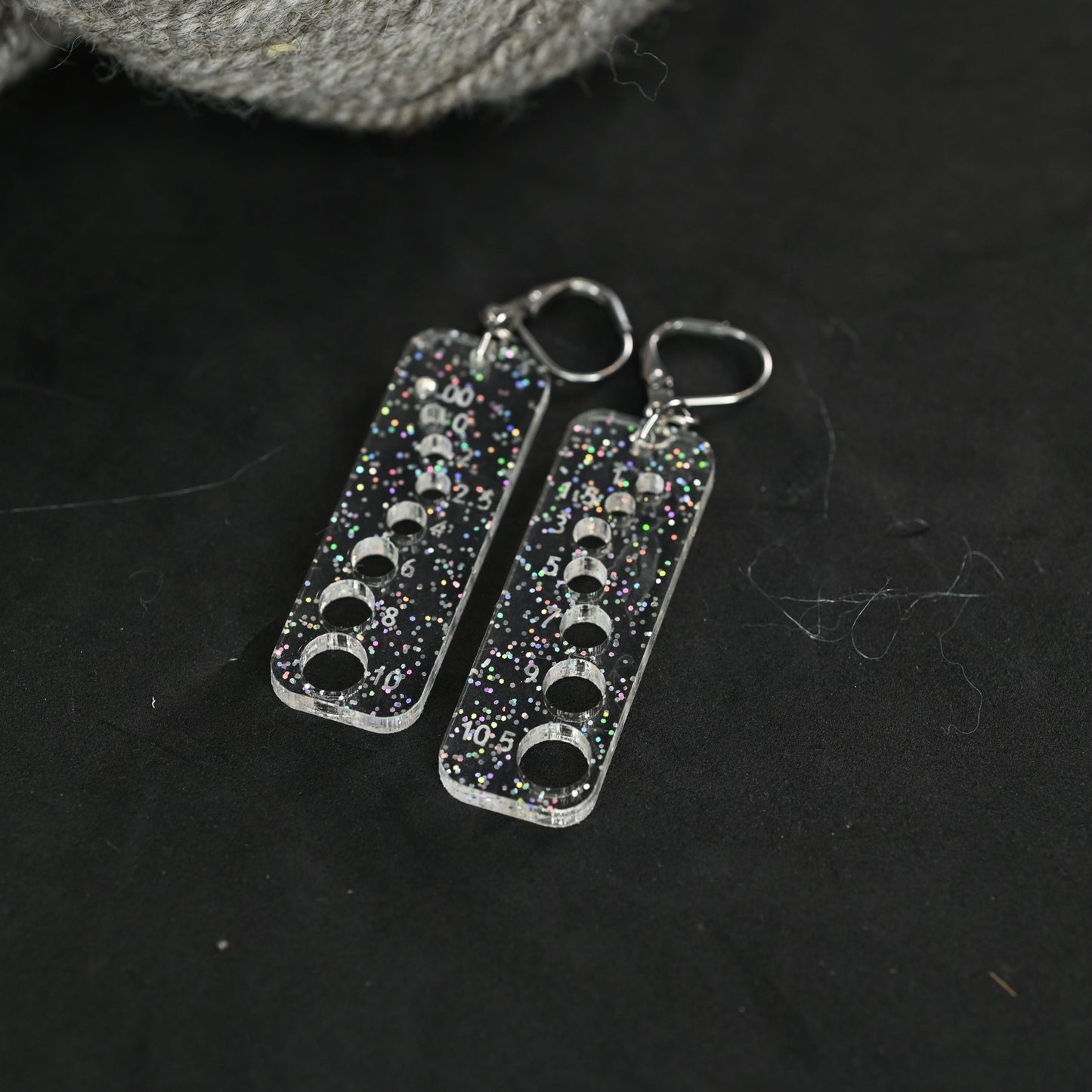 Knitting Needle Gauge Earrings - Assorted Specialty Acrylic
