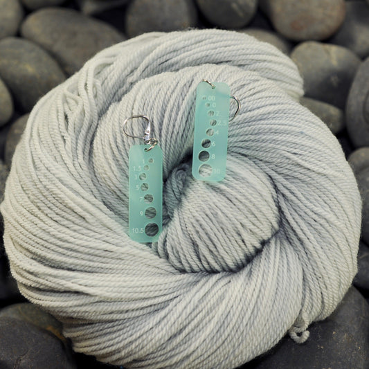 Knitting Needle Gauge Earrings - Assorted Frosted Acrylic