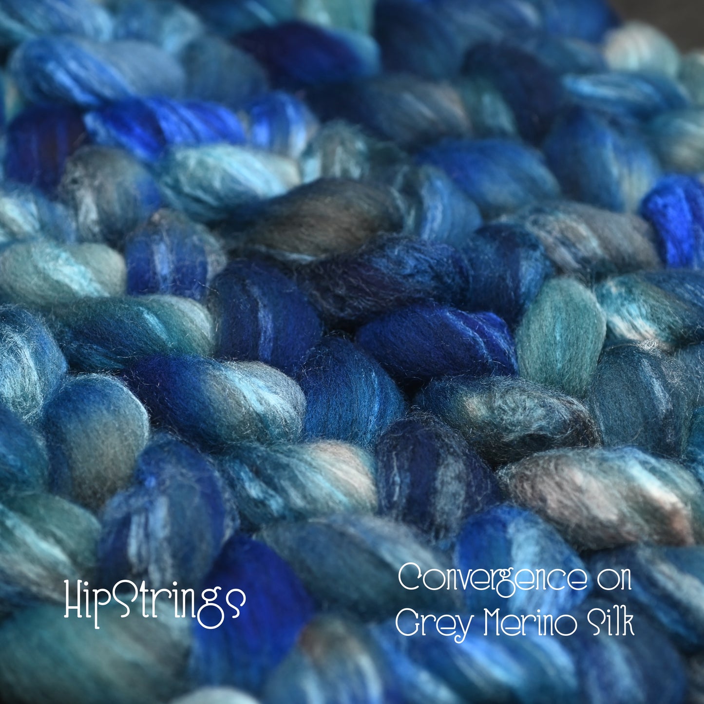 Convergence on Hand Dyed Grey Merino/Tussah Silk Combed Top 4 oz