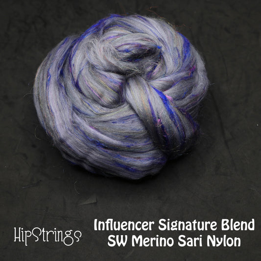 Influencer Signature Blend SW Merino Sari Sparkle Combed Top - 4 oz