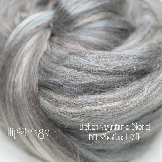 Lichen BFL Shetland Silk Signature Blend Combed Top - 4 oz