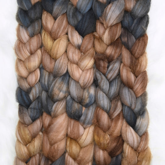 Plague Bear on Hand Dyed Baby Camel Superfine Merino wool Combed top - 4 oz
