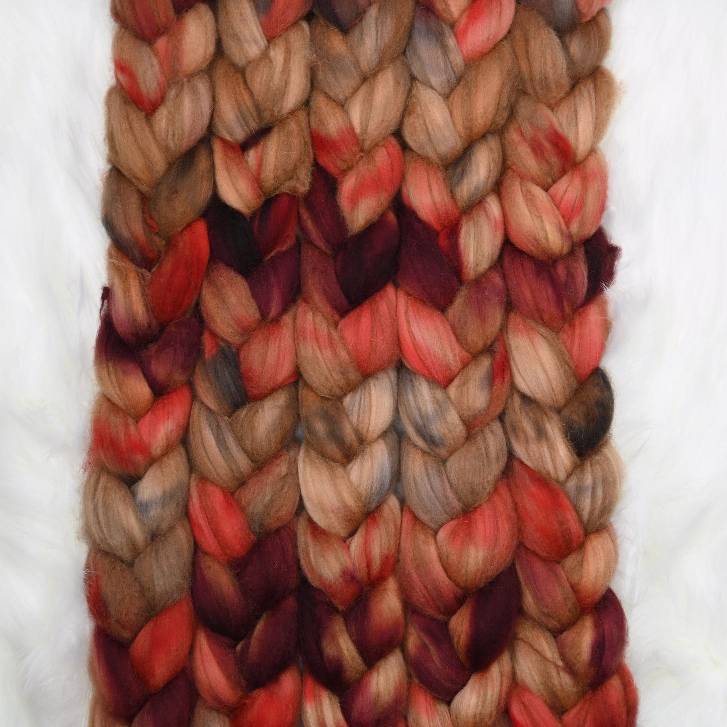 Strawberry Rhubarb on Hand Dyed Baby Camel Superfine Merino wool Combed top - 4 oz