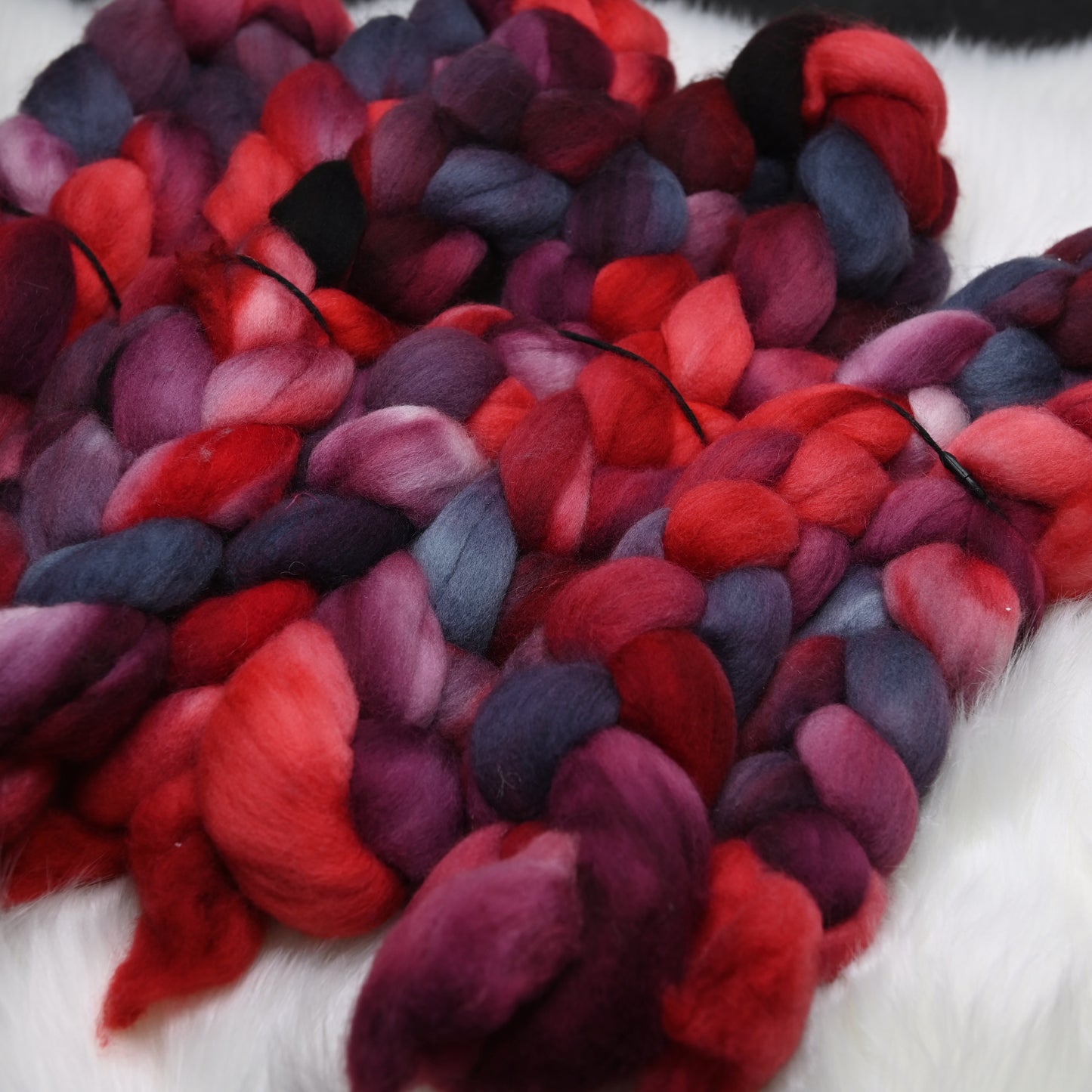 Hail Satin on Hand Dyed 21.5 micron Merino Wool Combed Top - 4 oz
