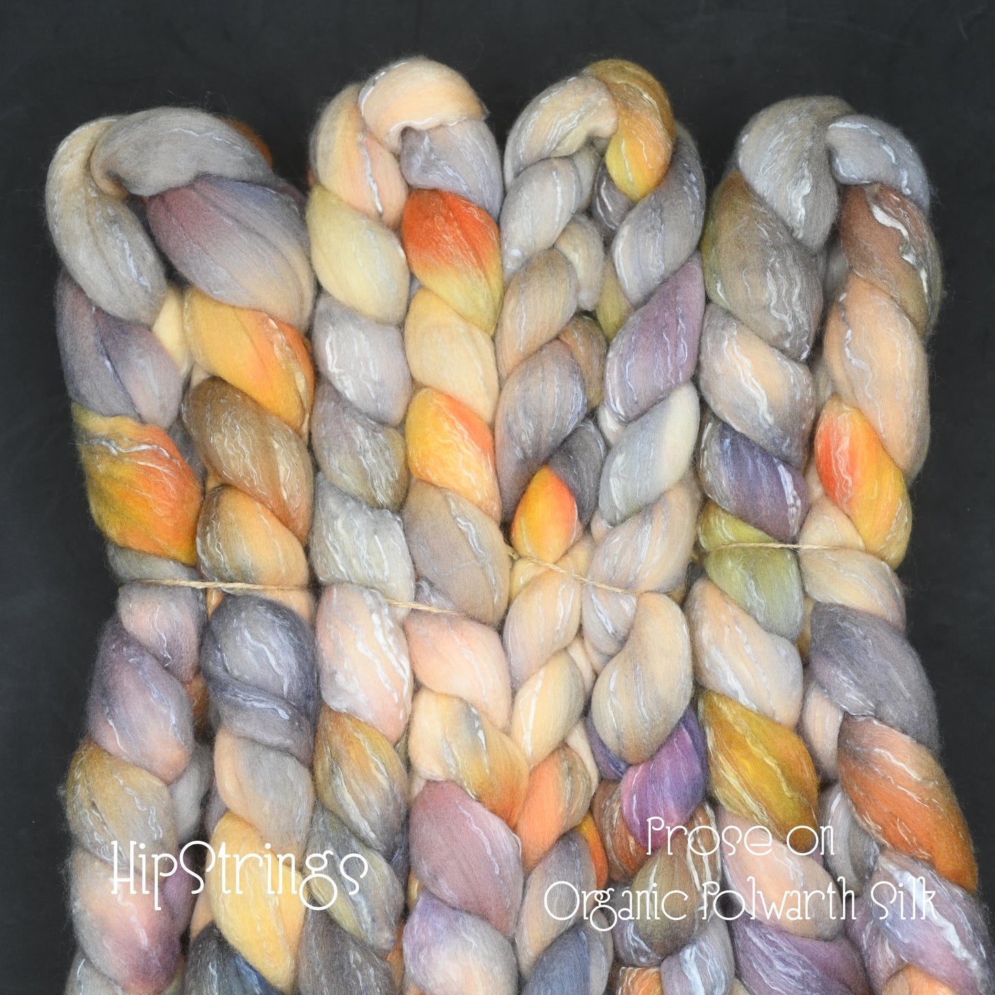 Prose on Hand Dyed Organic Polwarth Silk Combed Top - 4 oz