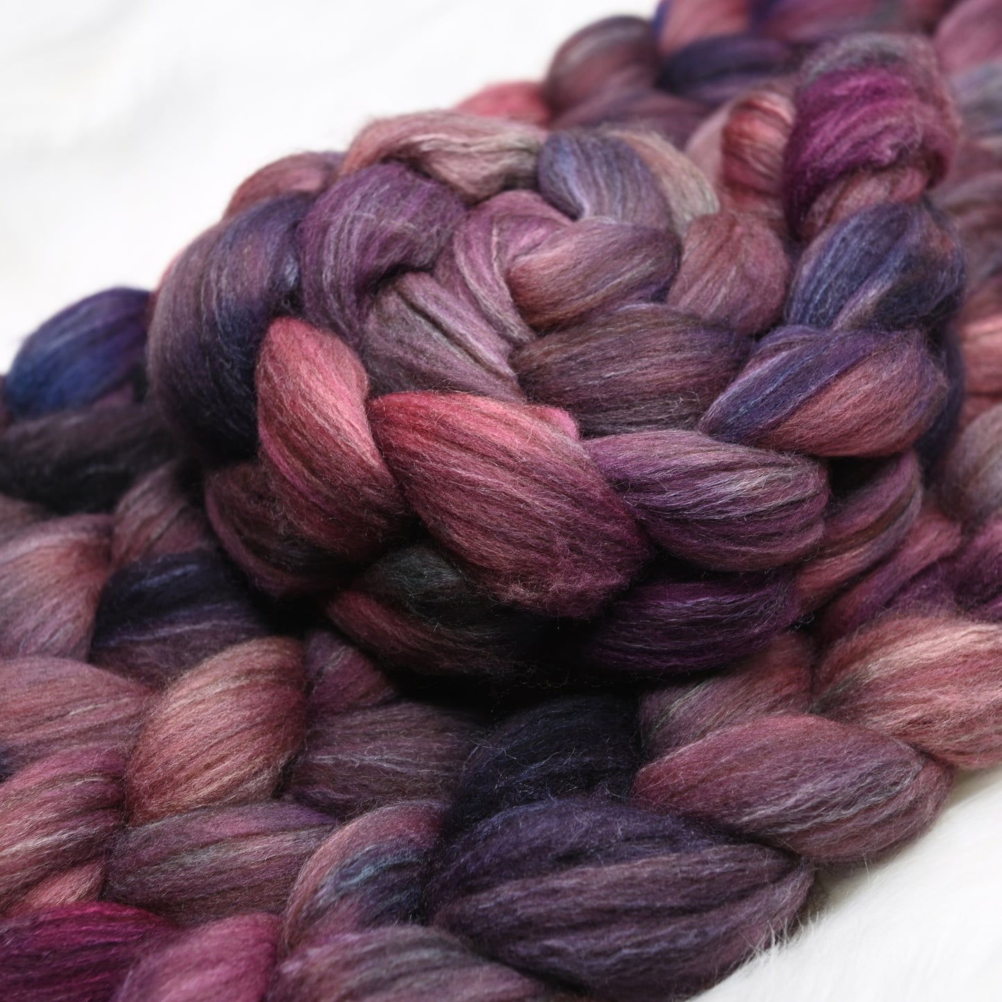 Advanced Marriage Counseling on Hand Dyed Polwarth Wool Llama Silk Combed Top - 4 oz