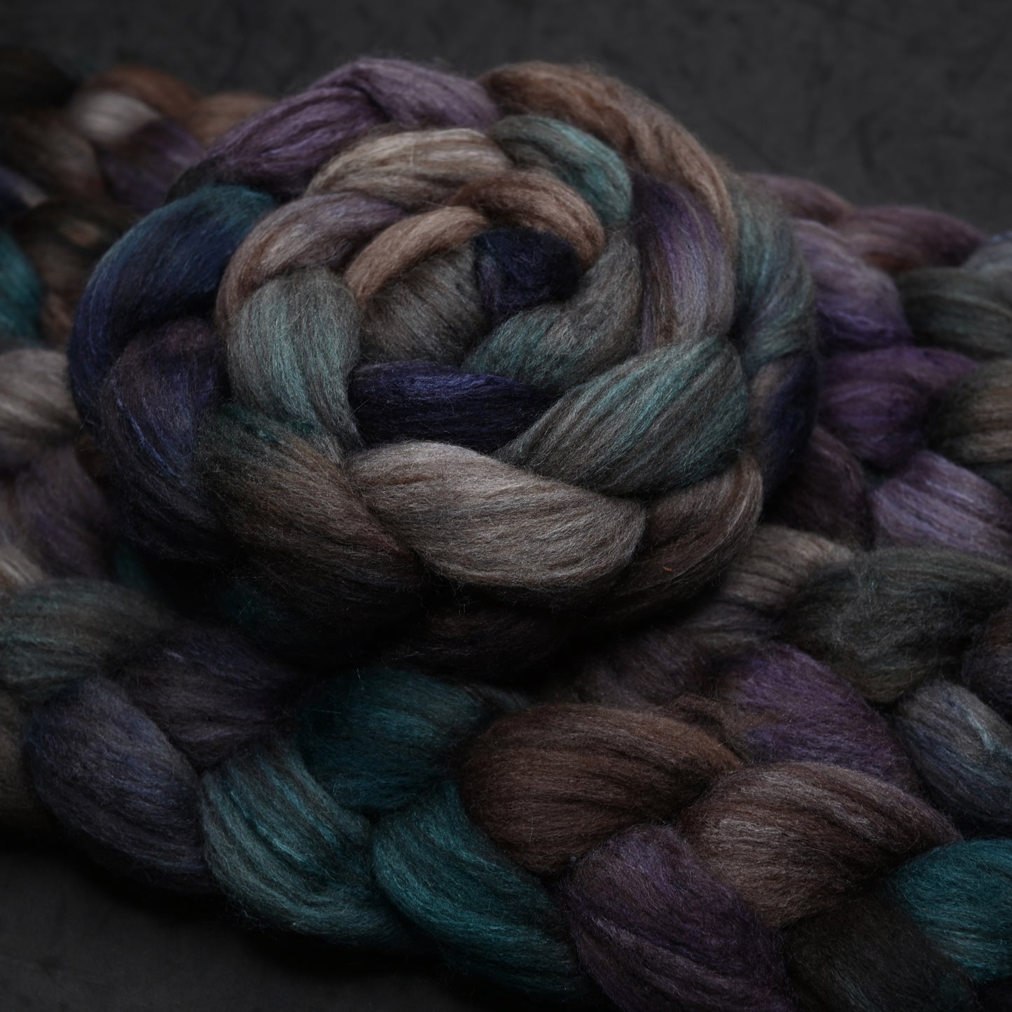 Restructuring on Hand Dyed Polwarth Wool Llama Silk Combed Top - 4 oz