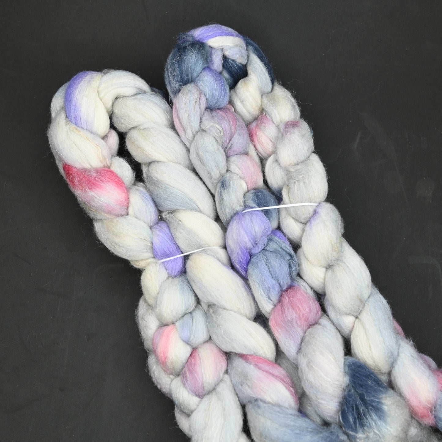 A Cake in Every Window on Hand Dyed Polwarth/Silk/Flax Combed Wool Top - 4 oz
