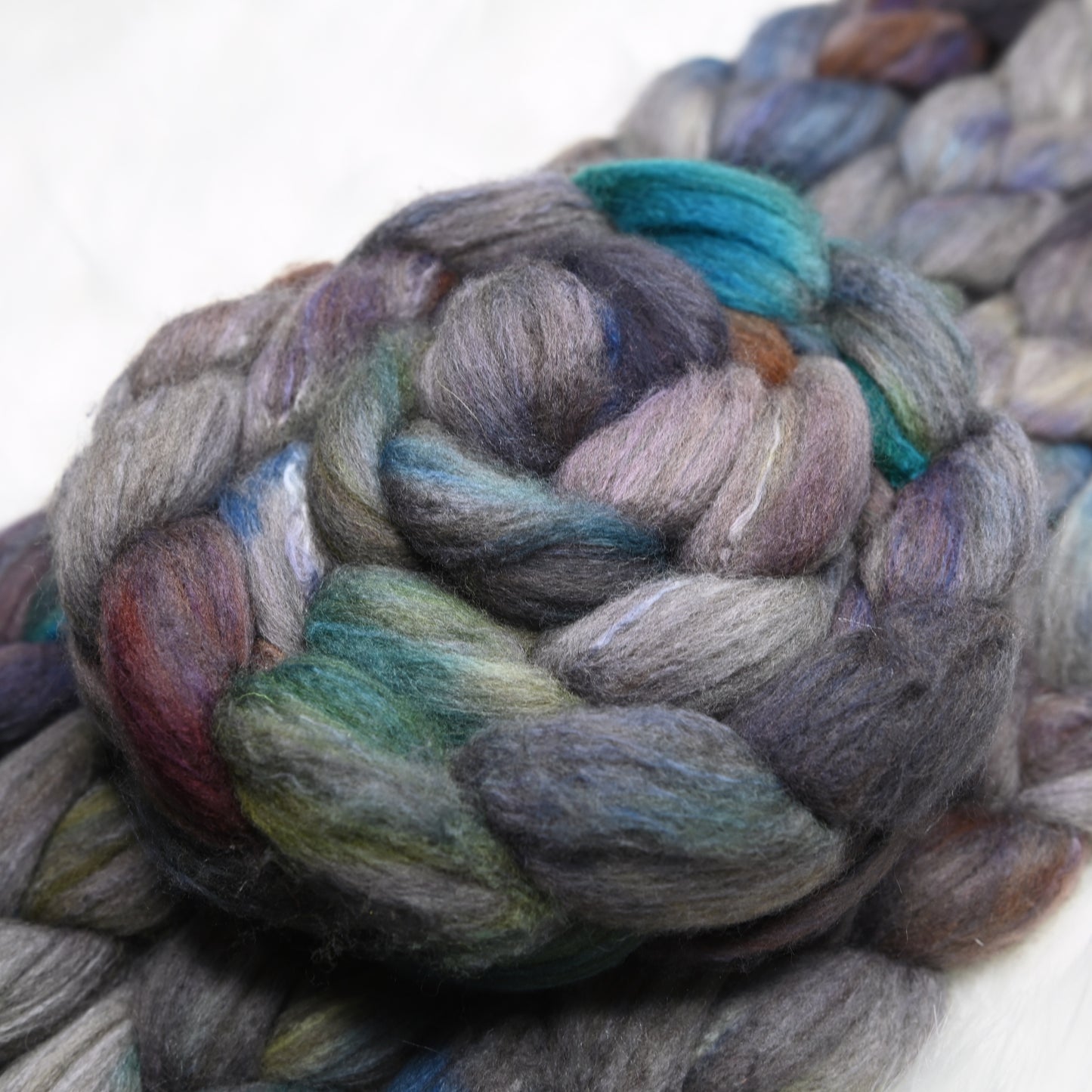 Crab Mentality on Hand Dyed Polwarth Wool Yak Silk Combed Top - 4 oz