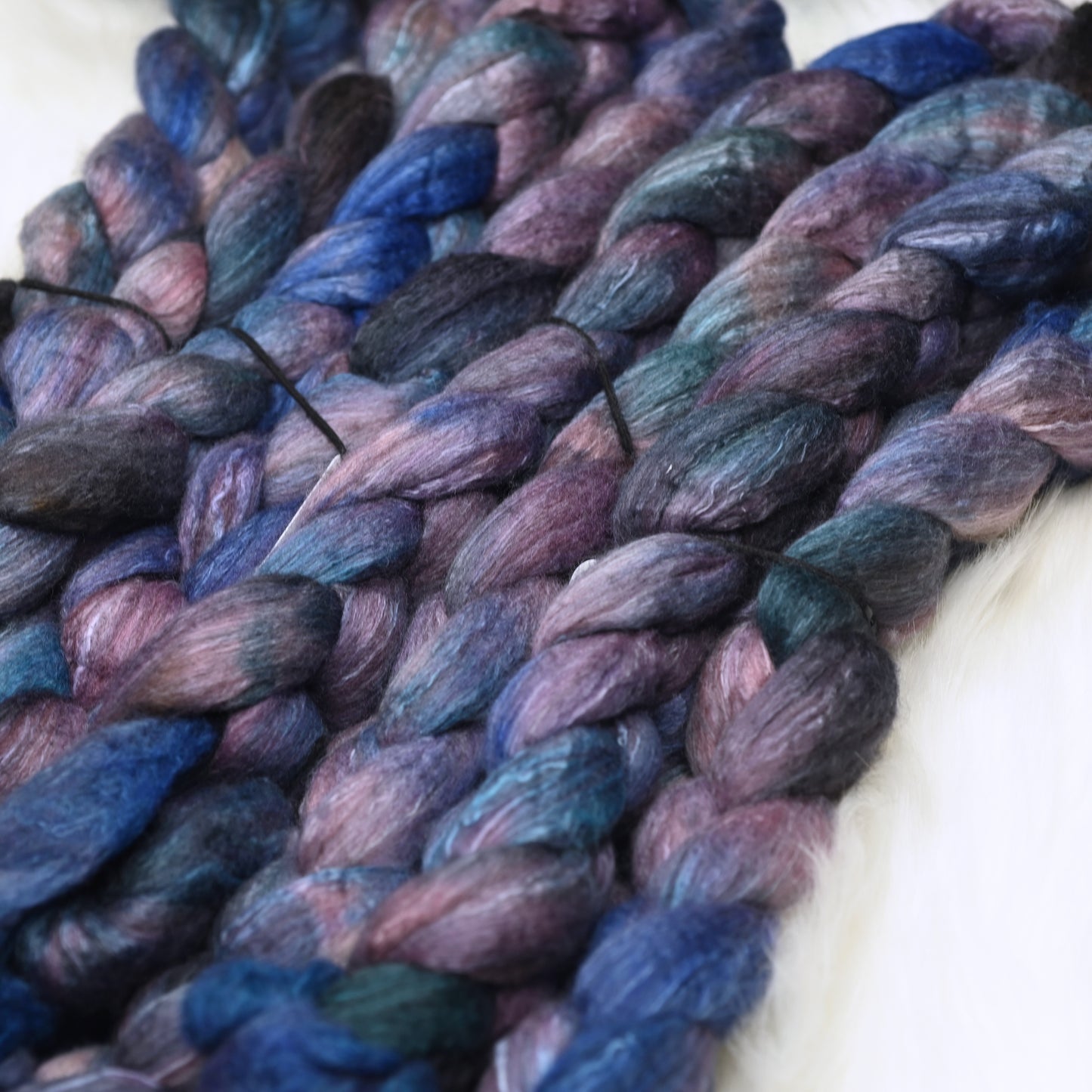 Stormking on Hand Dyed Polwarth Wool Yak Silk Combed Top - 4 oz
