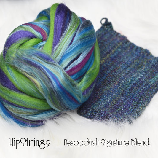 Peacockish Merino Silk Signature Blend Combed Top - 4 oz