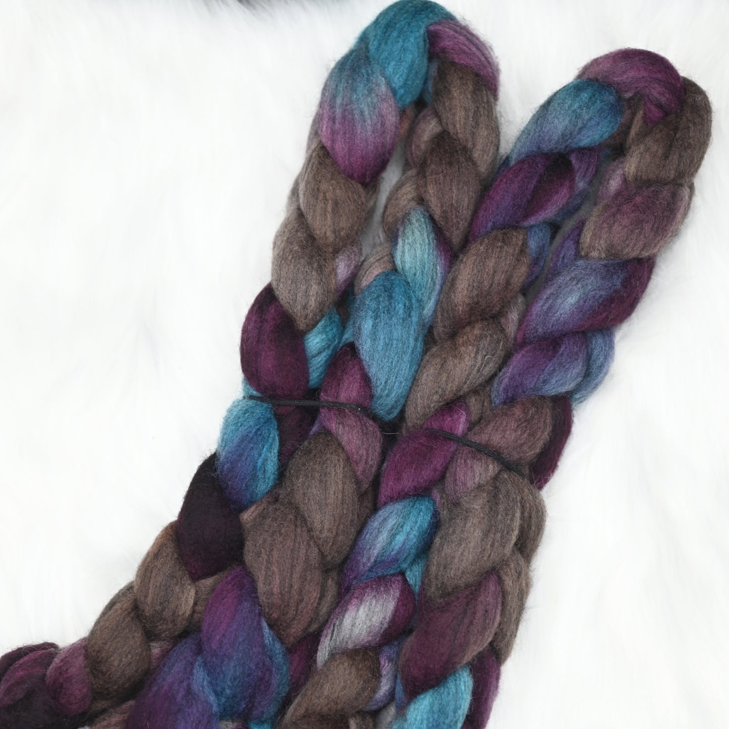 7 ate 9 on Hand Dyed 60/40 Polwarth Wool Yak Combed Top - 4 oz