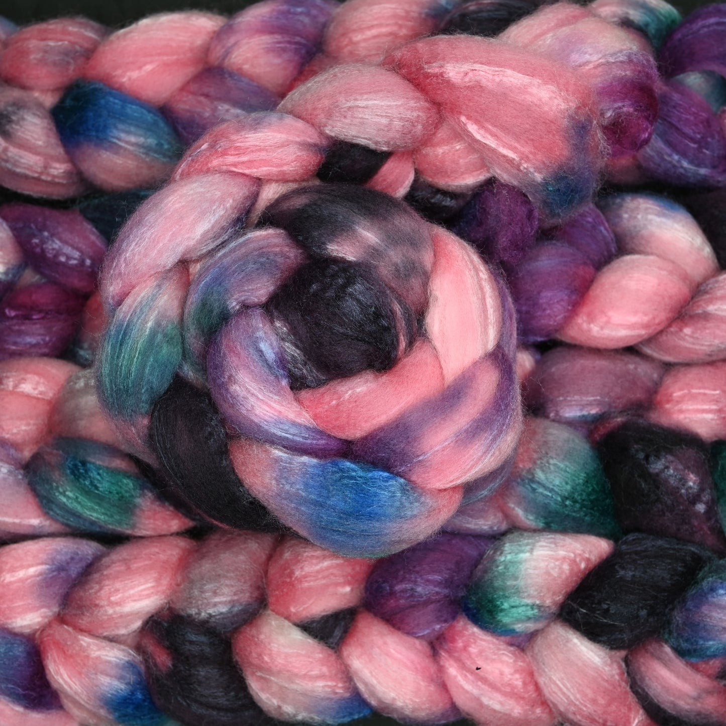 Advanced Marriage Counseling on Hand Dyed 80/20 Rambouillet Wool Tussah Silk Combed Top - 4 oz
