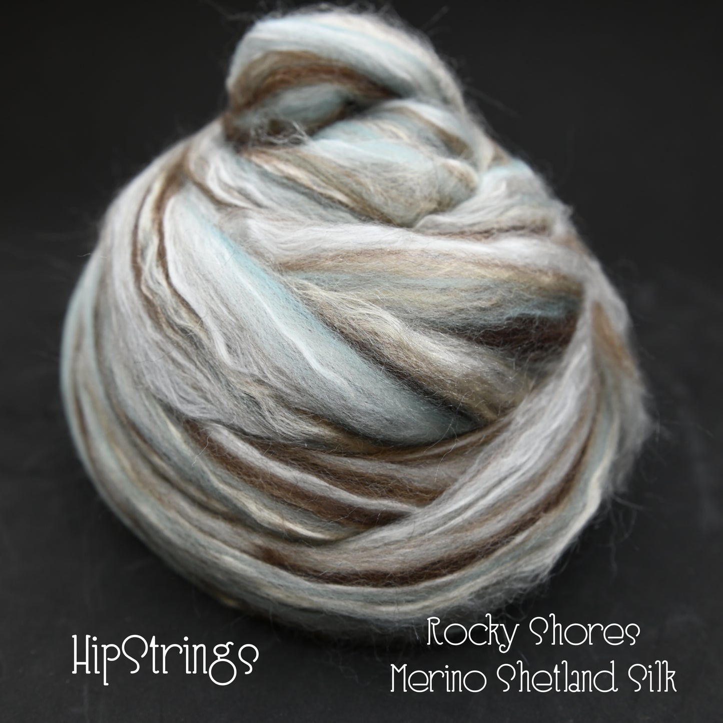 Rocky Shores Merino Shetland Silk Signature Blend Combed Top - 4 oz