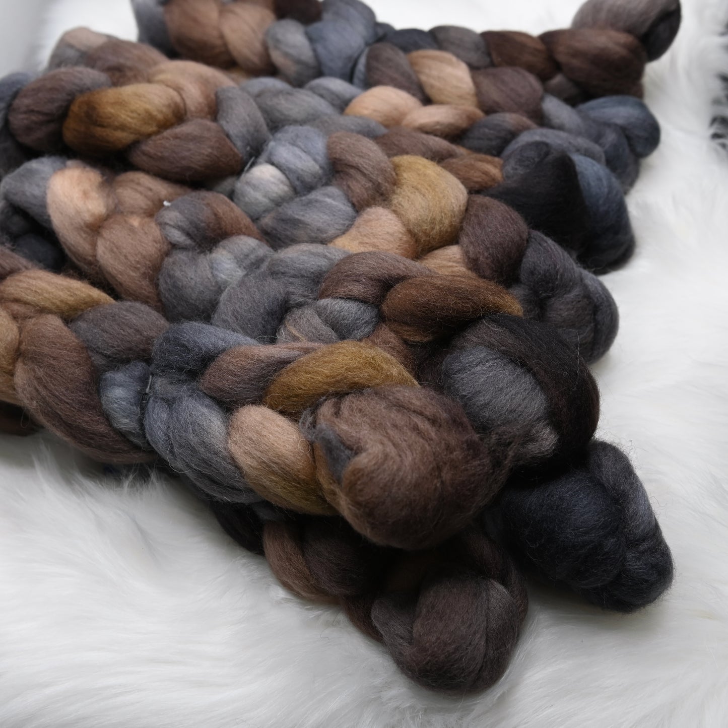 Plague Bear on Hand Dyed Southdown/Dorset Horn/Bio-Nylon Combed Top - 4 oz