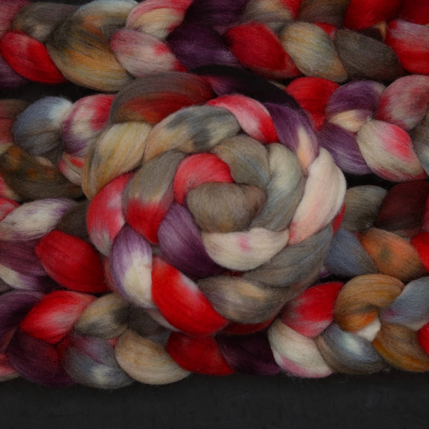 Strawberry Rhubarb on Hand Dyed Southdown/Dorset Horn/Bio-Nylon Combed Top - 4 oz