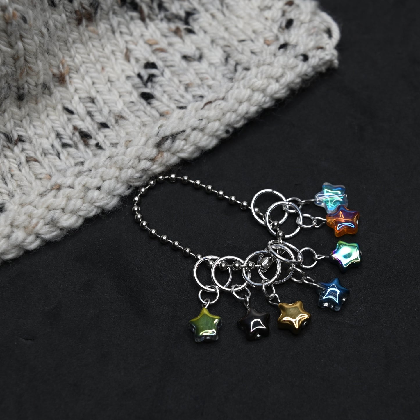 Glass Stars Snagless Stitch Markers - Set of 6
