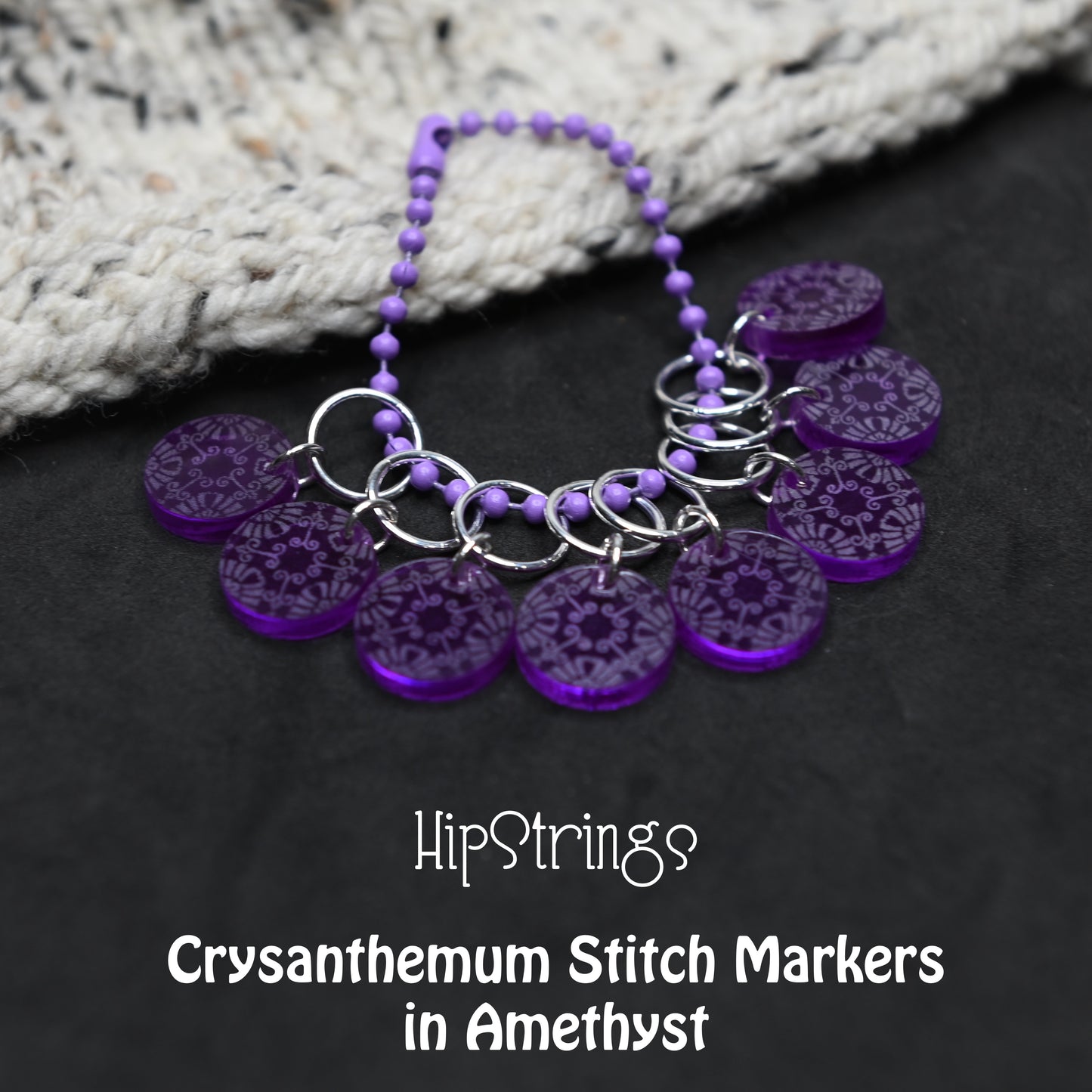 Crysanthemum Snagless Stitch Markers - Set of 8
