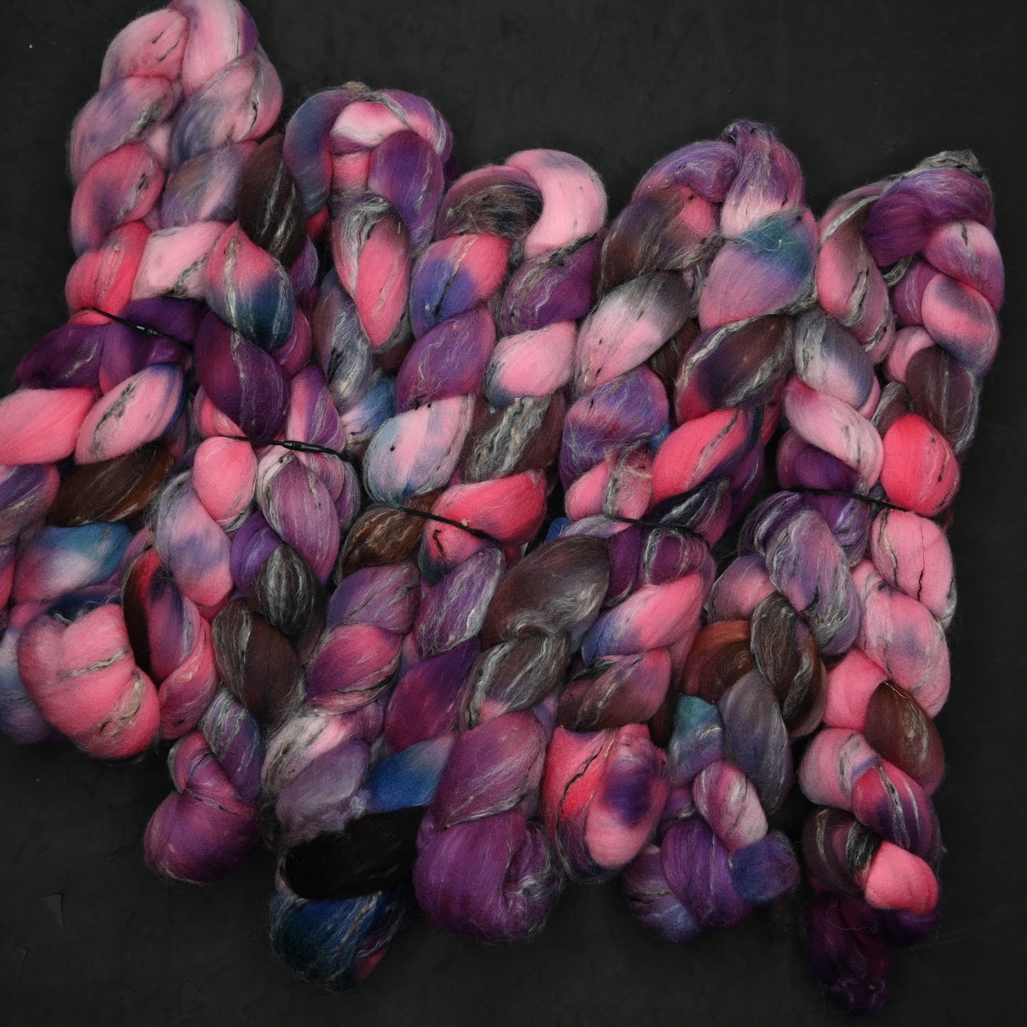 Advanced Marriage Counseling on Hand Dyed Shaniko Wool Tweed Combed Top - 4 oz