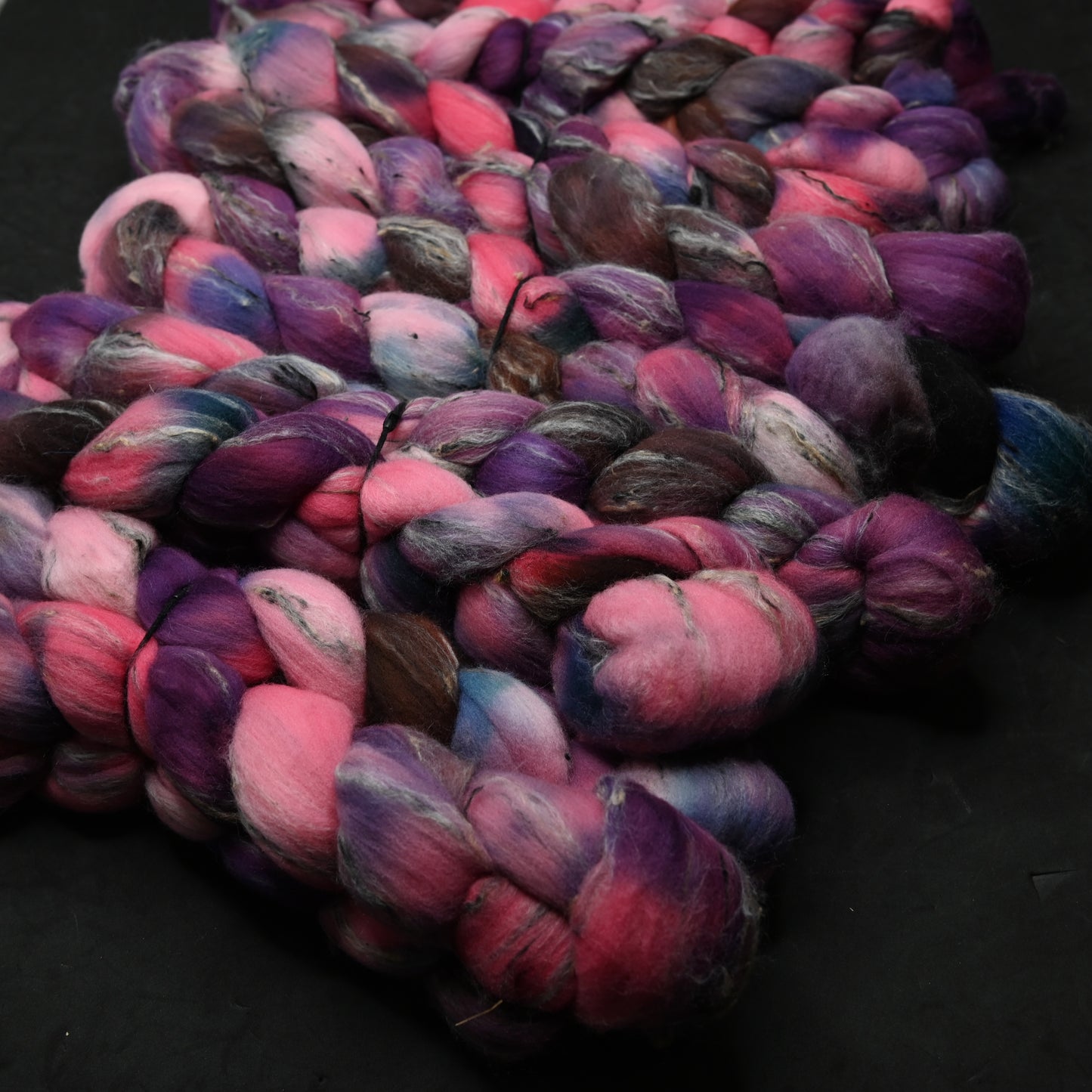 Advanced Marriage Counseling on Hand Dyed Shaniko Wool Tweed Combed Top - 4 oz