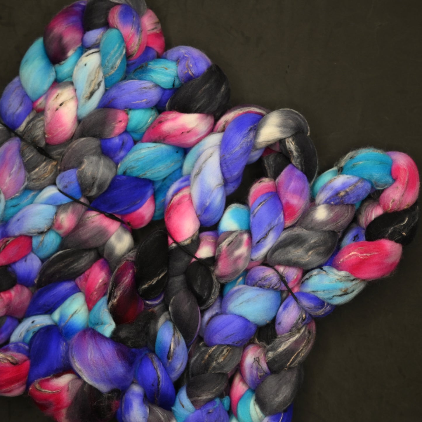 They Make Up Everything on Hand Dyed Shaniko Wool Tweed Combed Top - 4 oz