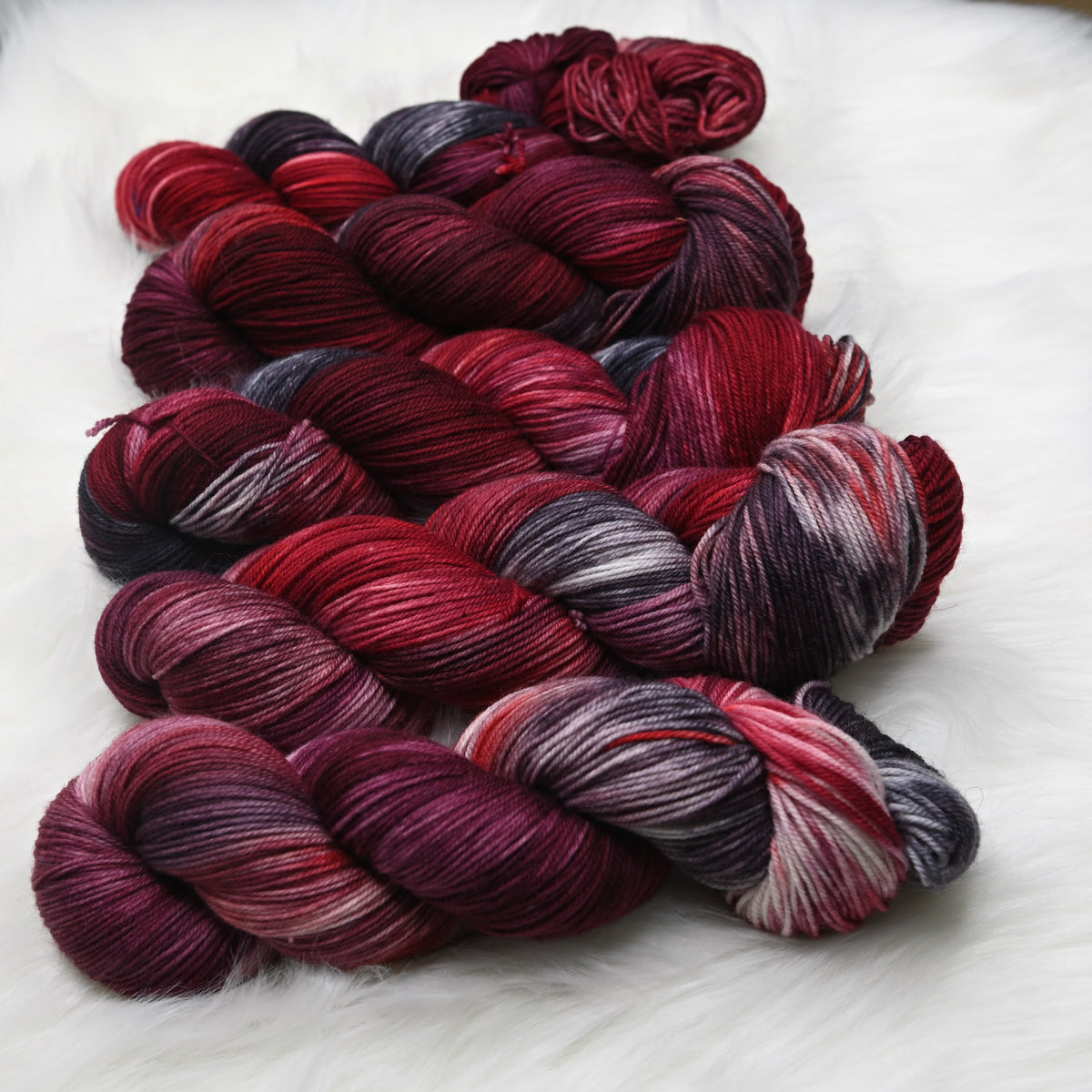 Hail Satin on Hand Dyed SW Targhee Nylon Sock Yarn - 400 yd