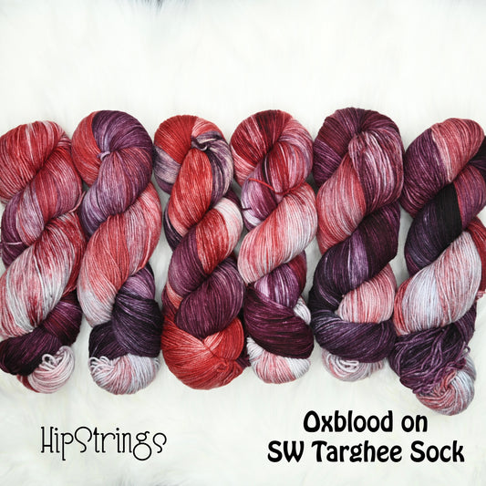 Oxblood on SW Targhee Wool Nylon Sock Yarn - 465 yd/4 oz