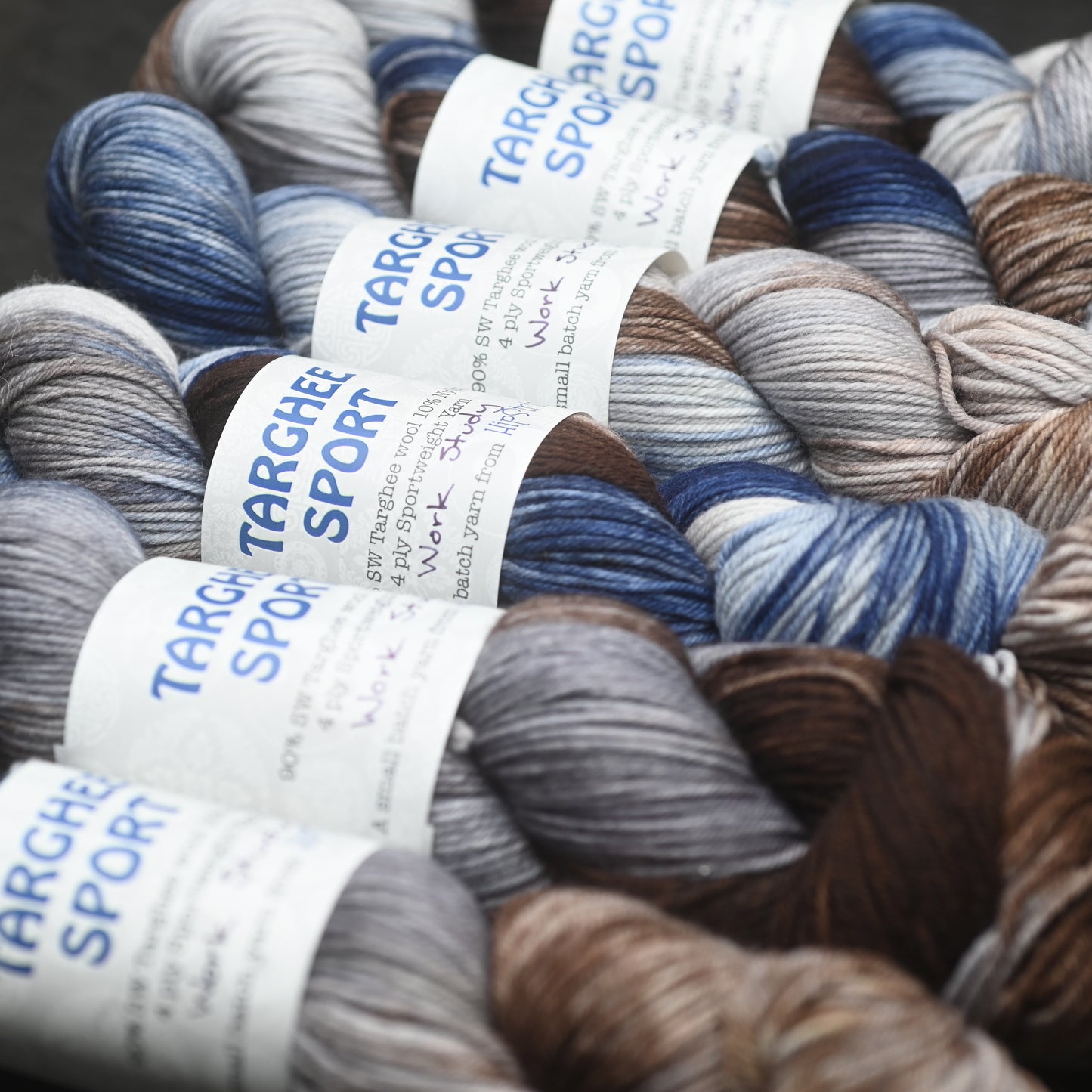 Work Study on Hand Dyed Targhee Wool Sport Yarn - 300 yd/100 g