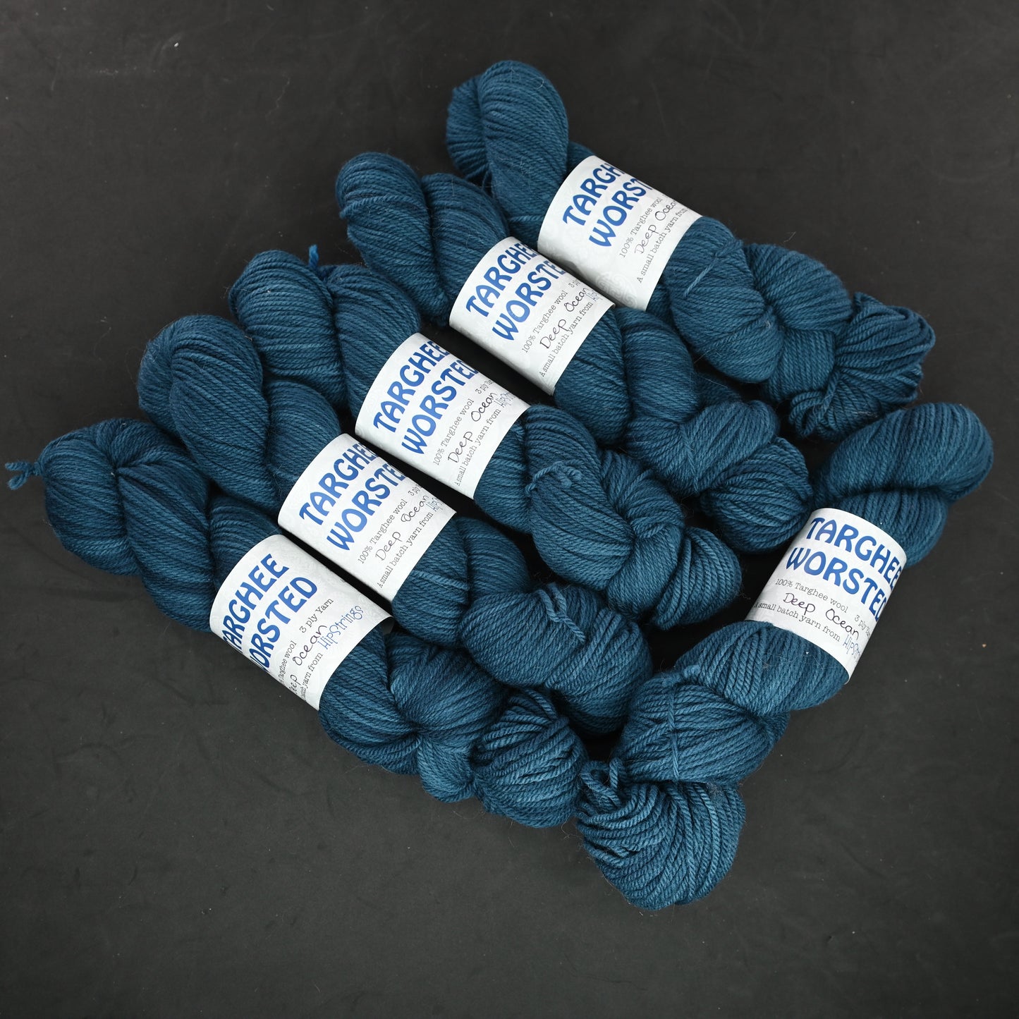 Deep Ocean on Hand Dyed Targhee Wool Worsted Yarn - 230 yd/100g