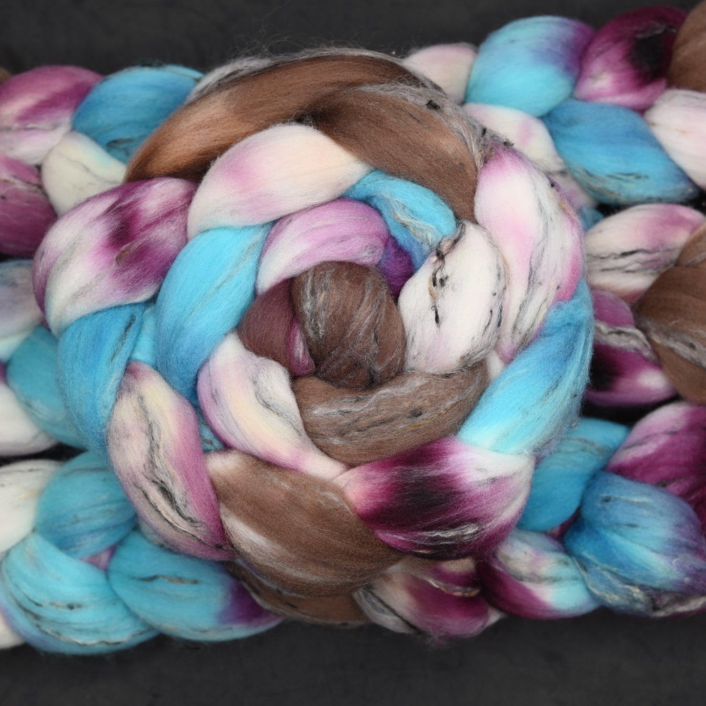 7 ate 9 on Hand Dyed Shaniko Wool Tweed Combed Top - 4 oz
