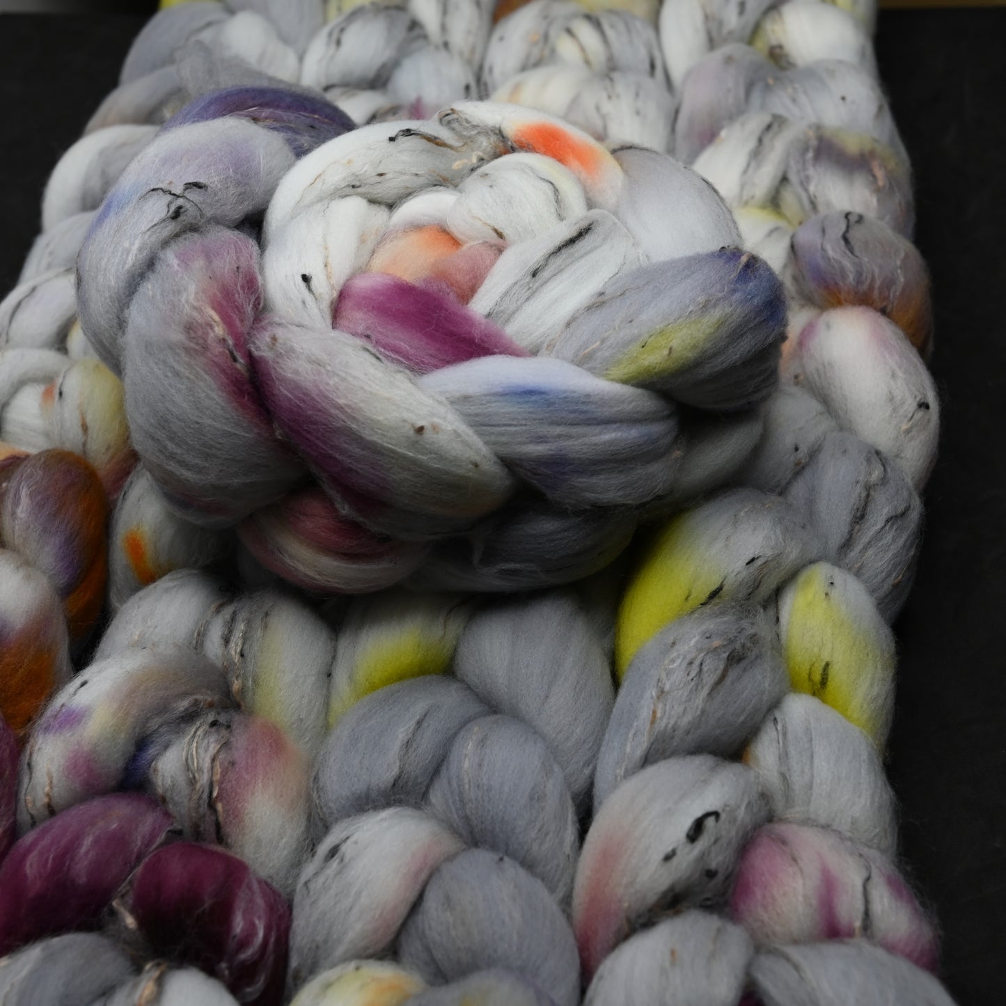 Haunted on Hand Dyed Shaniko Wool Tweed Combed Top - 4 oz
