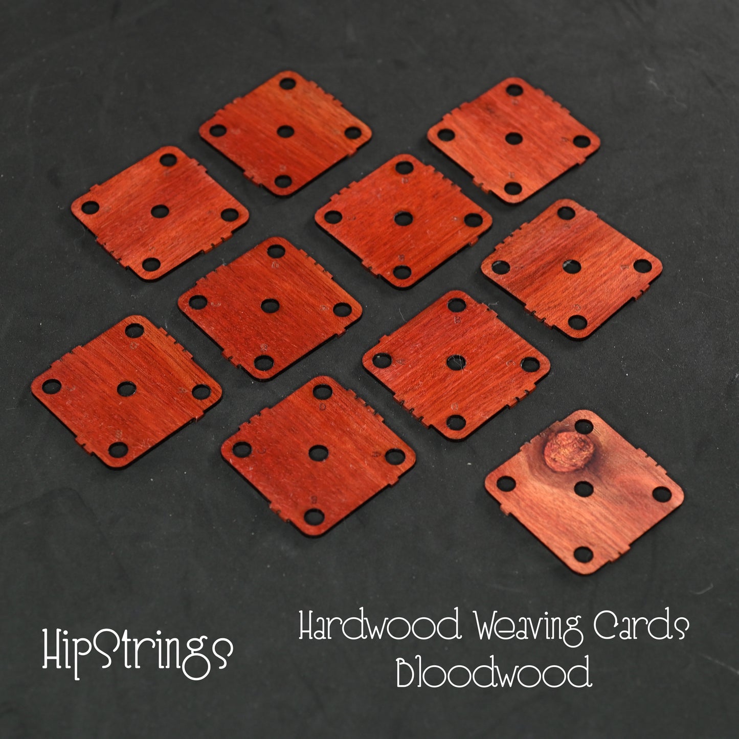 Hardwood Weaving Cards - Set of 10, 1.75 inches